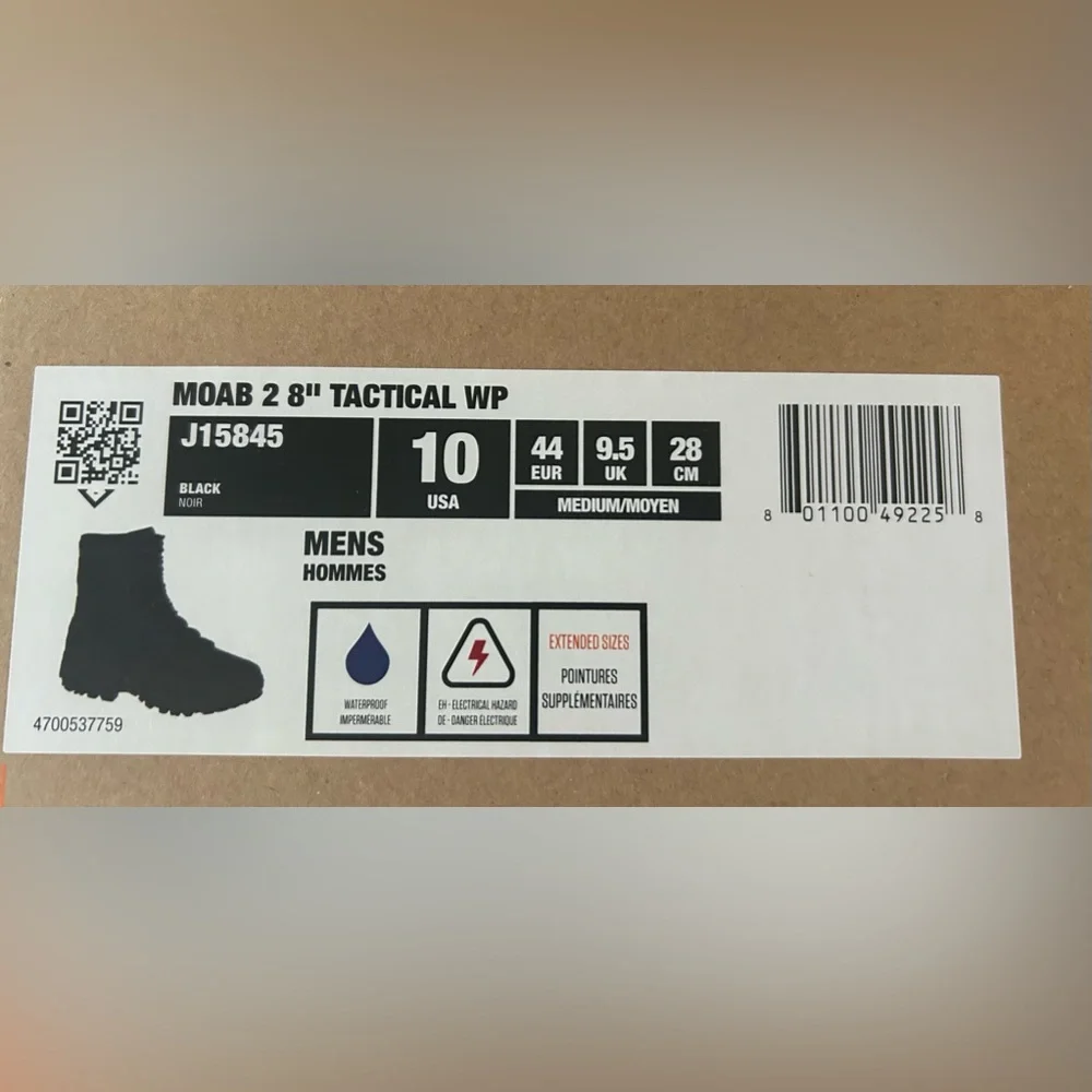 Merell Moab Tactical Waterproof 8” boots size 10 New in box
